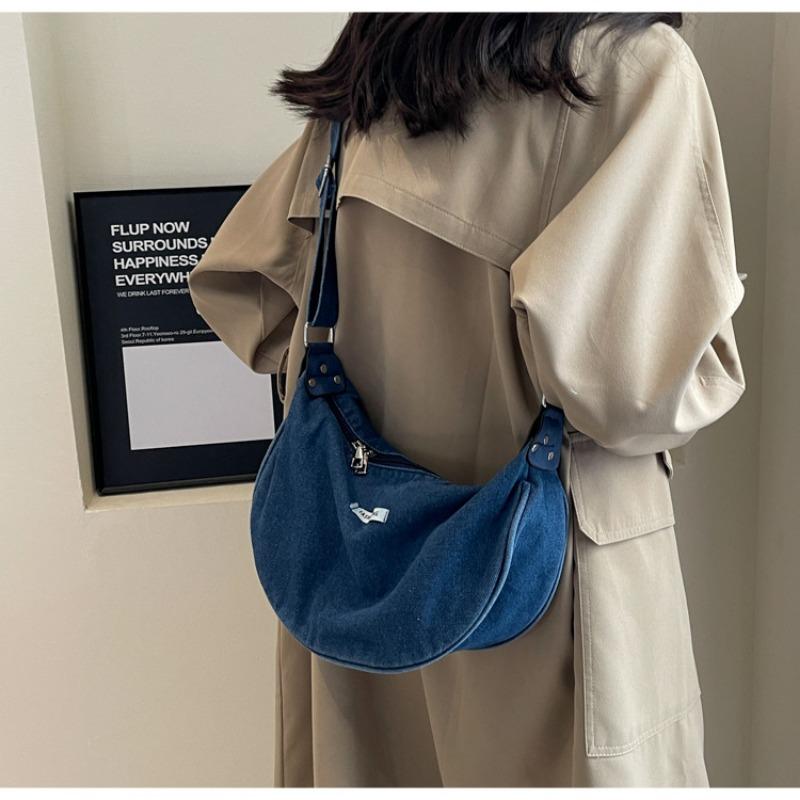 Gemalai Denim Crescent Bag
