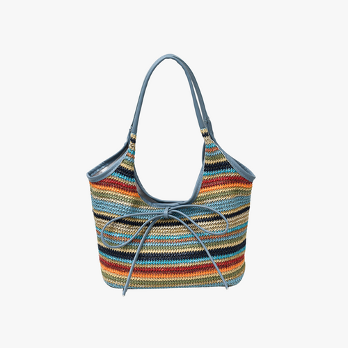 Bumi Lestari Ribbon Straw Tote