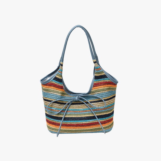 Bumi Lestari Ribbon Straw Tote