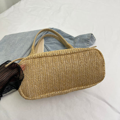 Bumi Lestari Ribbon Straw Tote